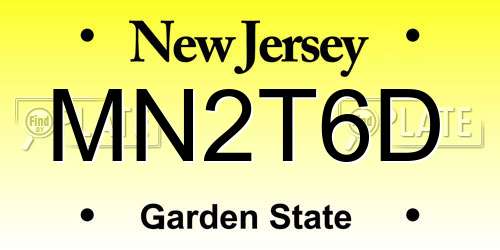 MN2T6D New Jersey License Plate