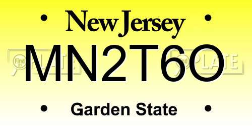 MN2T6O New Jersey License Plate