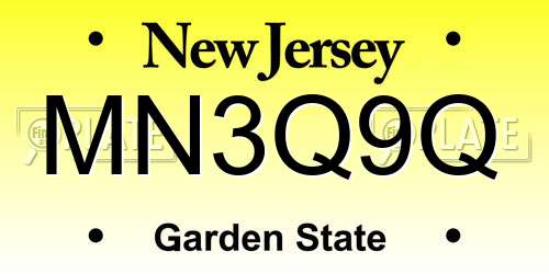 MN3Q9Q New Jersey License Plate