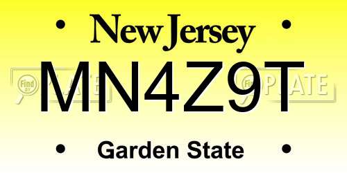 MN4Z9T New Jersey License Plate
