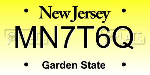 MN7T6Q New Jersey License Plate