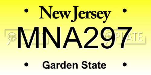 MNA297 New Jersey License Plate
