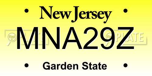 MNA29Z New Jersey License Plate