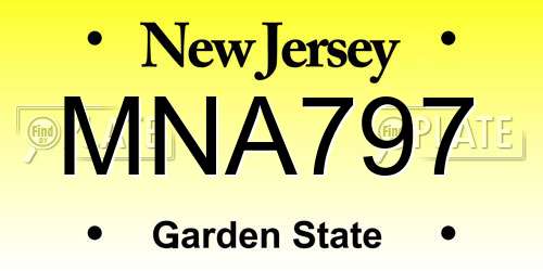 MNA797 New Jersey License Plate