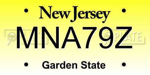 MNA79Z New Jersey License Plate