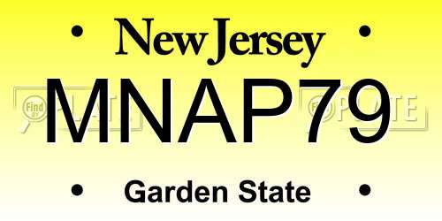 MNAP79 New Jersey License Plate