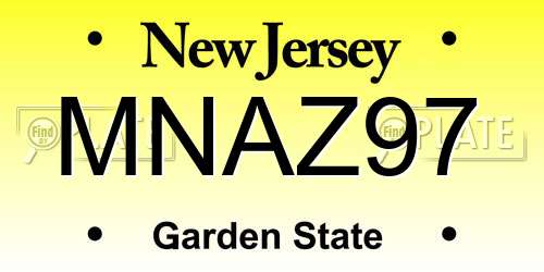 MNAZ97 New Jersey License Plate