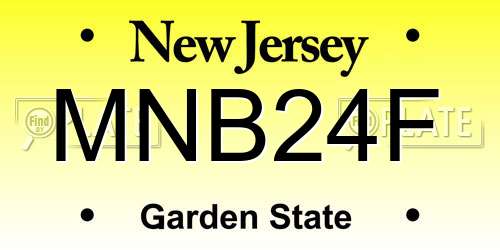 MNB24F New Jersey License Plate