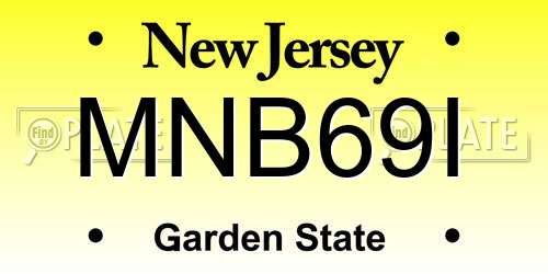 MNB69I New Jersey License Plate