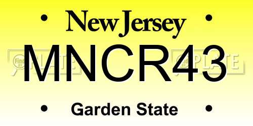 MNCR43 New Jersey License Plate