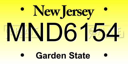 MND6154 New Jersey License Plate
