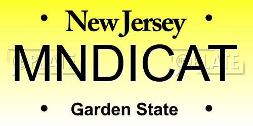 MNDICAT New Jersey License Plate