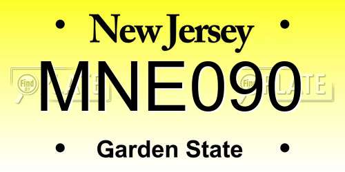 MNE090 New Jersey License Plate
