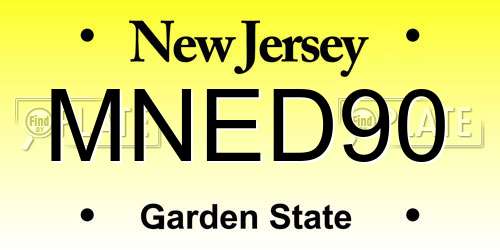 MNED90 New Jersey License Plate