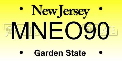 MNEO90 New Jersey License Plate