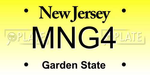 MNG4 New Jersey License Plate