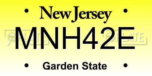 MNH42E New Jersey License Plate
