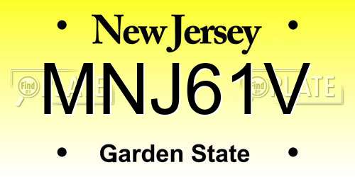 MNJ61V New Jersey License Plate