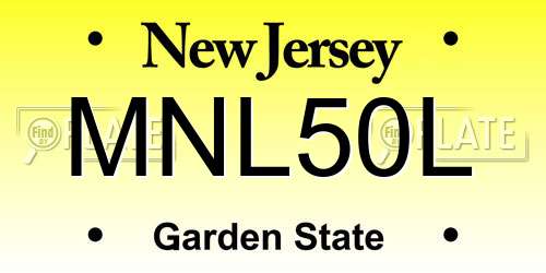 MNL50L New Jersey License Plate