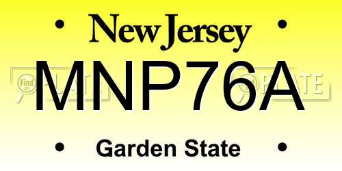 MNP76A New Jersey License Plate