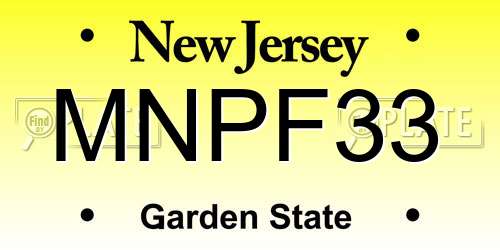 MNPF33 New Jersey License Plate