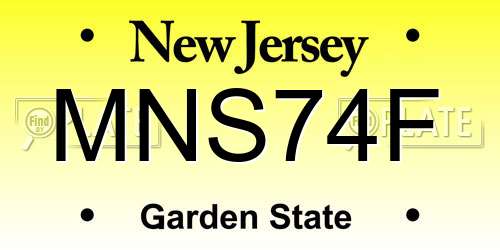 MNS74F New Jersey License Plate