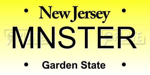 MNSTER New Jersey License Plate