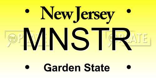 MNSTR New Jersey License Plate