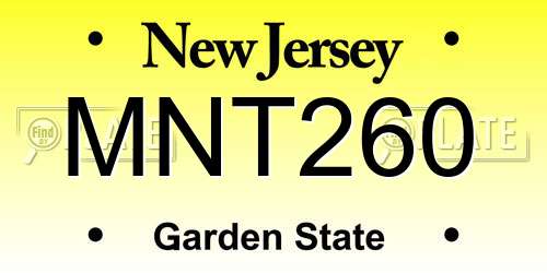 MNT260 New Jersey License Plate
