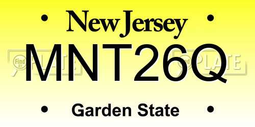 MNT26Q New Jersey License Plate