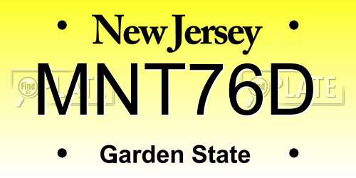 MNT76D New Jersey License Plate