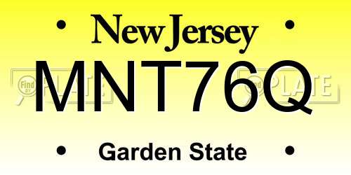 MNT76Q New Jersey License Plate