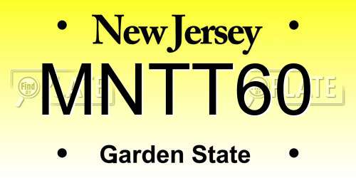 MNTT60 New Jersey License Plate