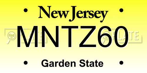 MNTZ60 New Jersey License Plate