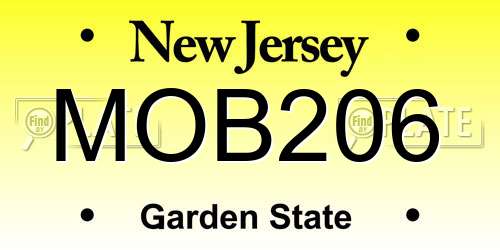 MOB206 New Jersey License Plate