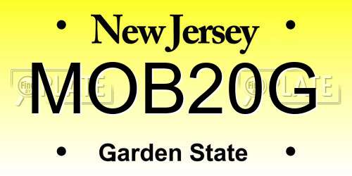 MOB20G New Jersey License Plate