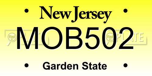 MOB502 New Jersey License Plate