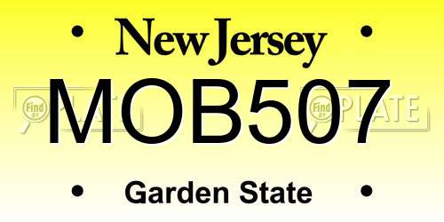 MOB507 New Jersey License Plate