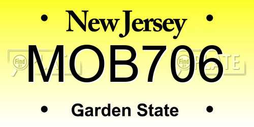 MOB706 New Jersey License Plate