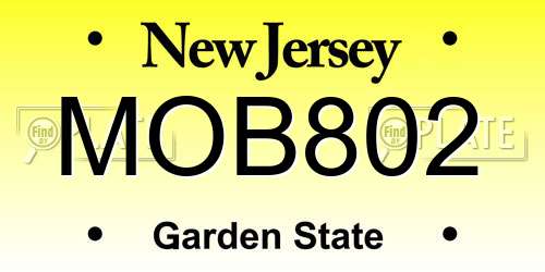 MOB802 New Jersey License Plate