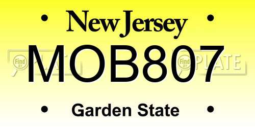 MOB807 New Jersey License Plate