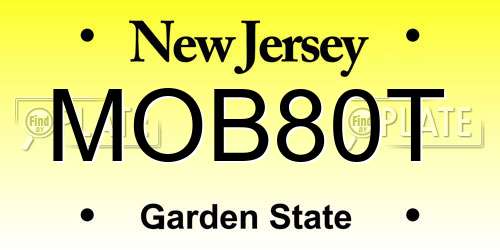 MOB80T New Jersey License Plate