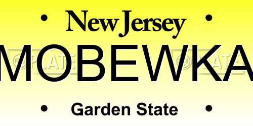 MOBEWKA New Jersey License Plate