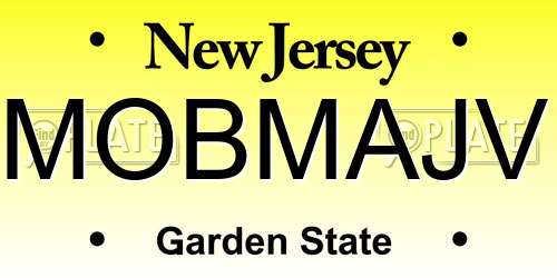 MOBMAJV New Jersey License Plate