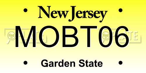 MOBT06 New Jersey License Plate