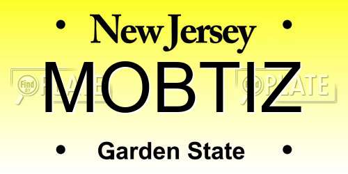 MOBTIZ New Jersey License Plate