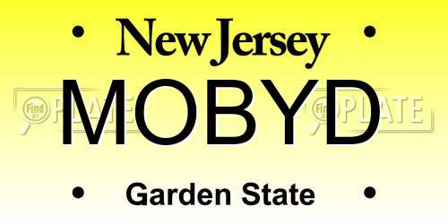 MOBYD New Jersey License Plate