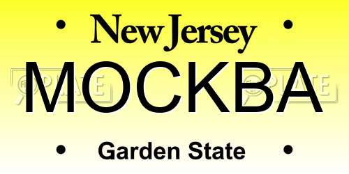 MOCKBA New Jersey License Plate
