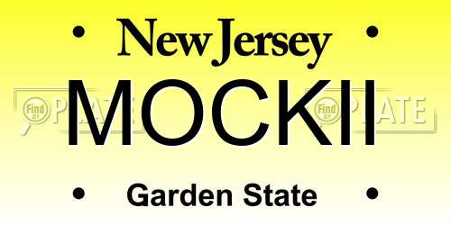 MOCKII New Jersey License Plate