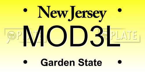 MOD3L New Jersey License Plate